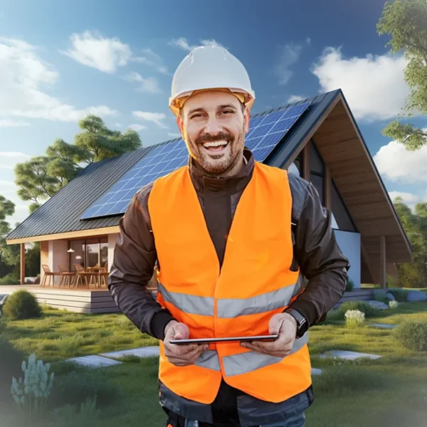 happy solar worker