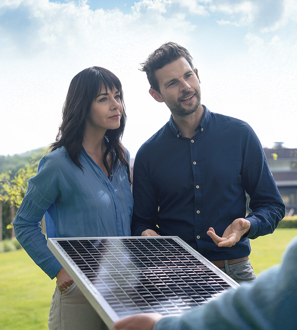 Man and women partnering with Solar Company